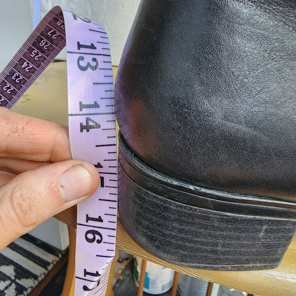 Franco Sarto US 8.5 Black Leather Tall Preppy Equestrian Riding Boots Classic - Picture 8 of 8